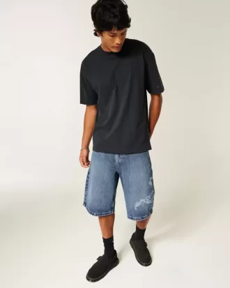 Scorpion Graphic Super Baggy Denim Shorts