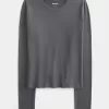 Seamless Fabric Long-Sleeve Crew Top
