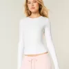 Seamless Fabric Long-Sleeve Crew Top