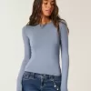 Seamless Fabric Long-Sleeve Crew Top
