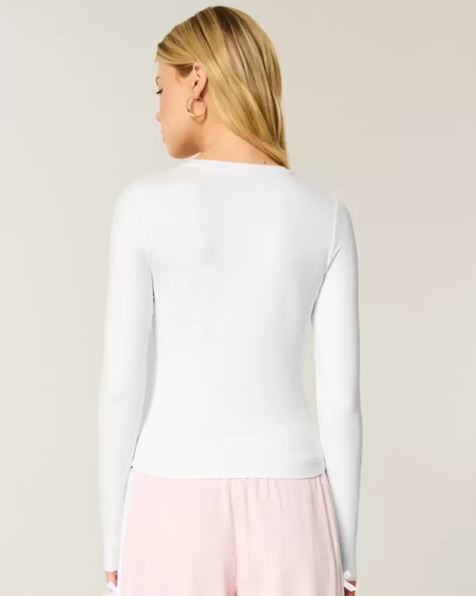 Seamless Fabric Long-Sleeve Crew Top