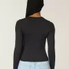 Seamless Fabric Long-Sleeve Crew Top