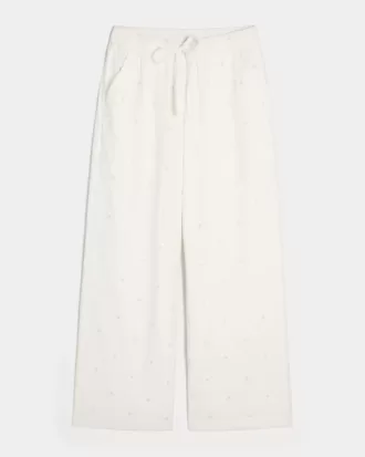 Seersucker Baggy Pull-On Pants