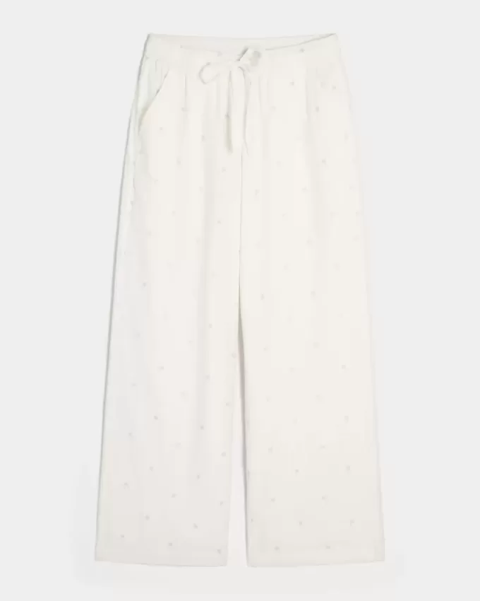 Seersucker Baggy Pull-On Pants