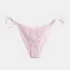 Sequin Crochet-Style Side Tie Cheeky Bikini Bottom