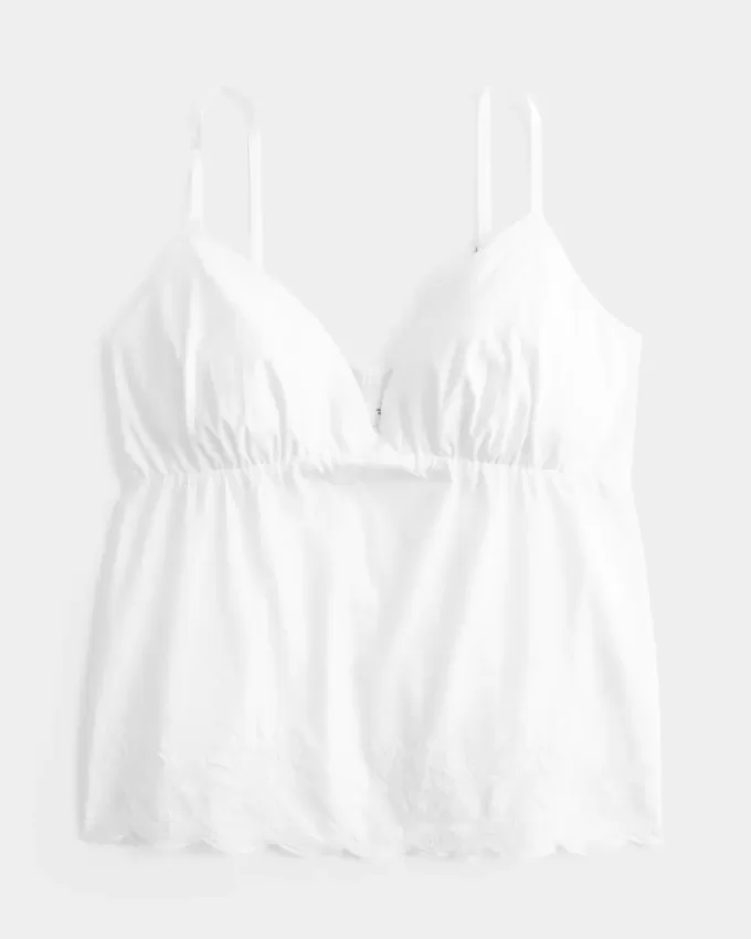 Shimmer Embroidered Babydoll Top