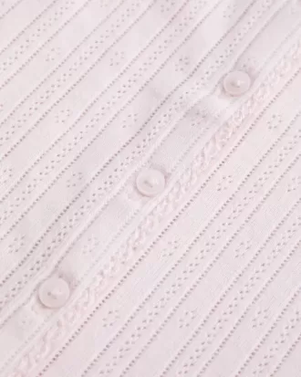 Short-Sleeve Button-Through Pointelle Top