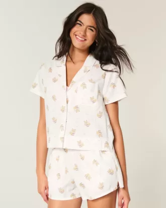 Short-Sleeve Oxford Cotton Shirt