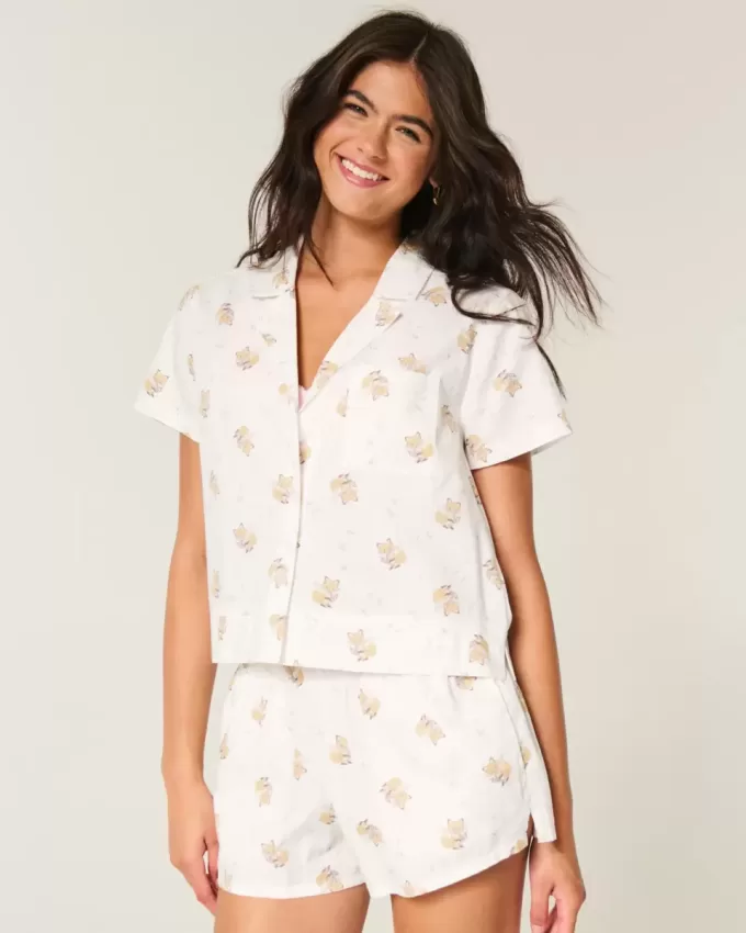 Short-Sleeve Oxford Cotton Shirt