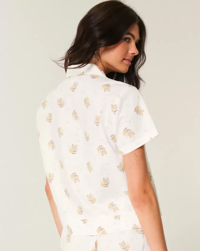 Short-Sleeve Oxford Cotton Shirt