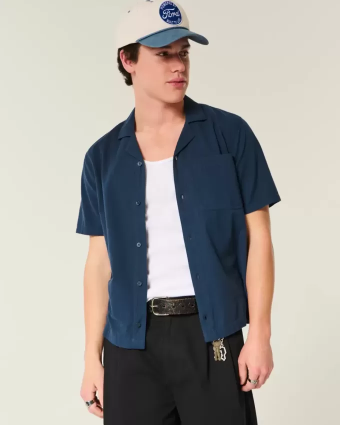 Short-Sleeve Seersucker Pocket Shirt
