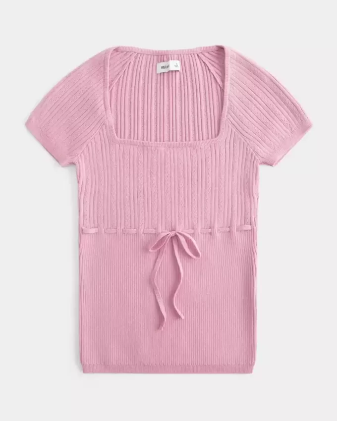 Short-Sleeve Square Neck Sweater Short-Sleeve Square Neck Sweater