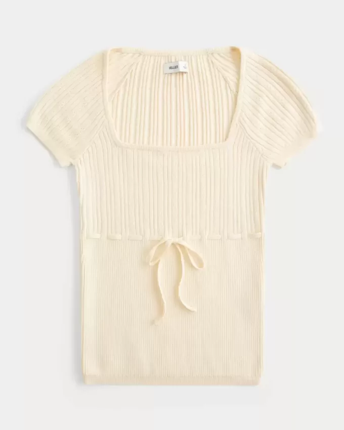 Short-Sleeve Square Neck Sweater Short-Sleeve Square Neck Sweater