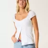 Short-Sleeve Stretch Poplin Top