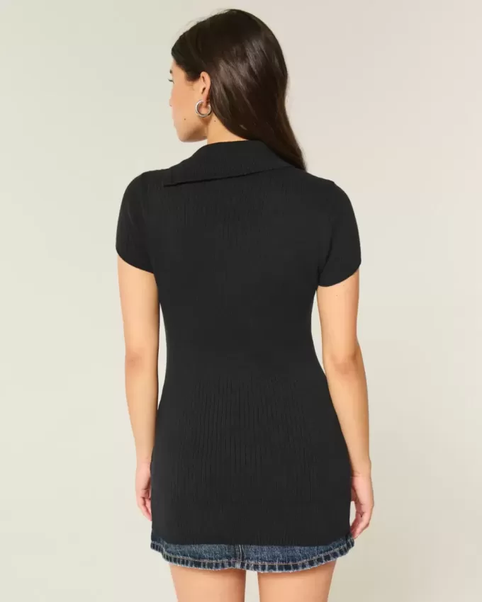 Short-Sleeve Tunic Sweater