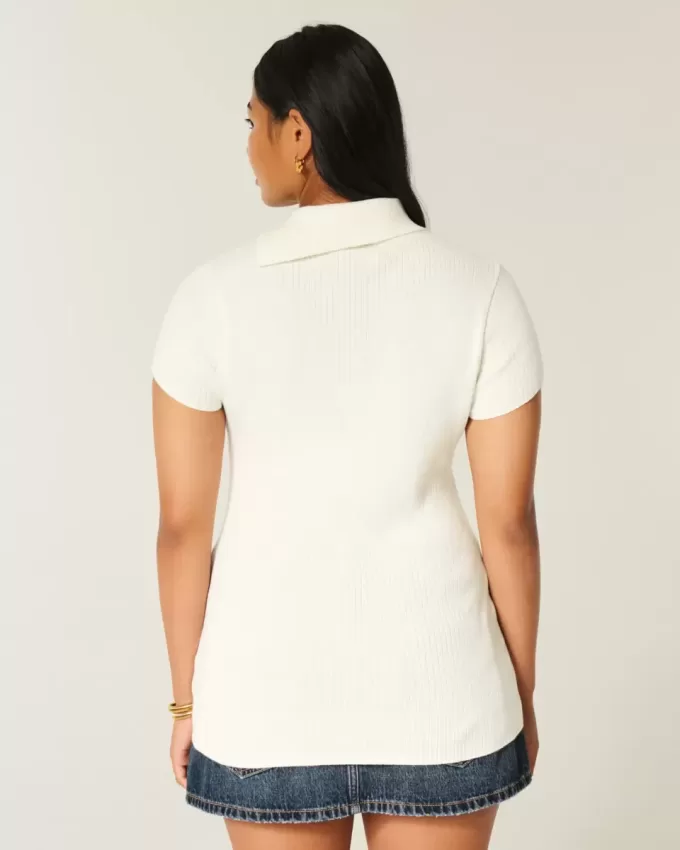 Short-Sleeve Tunic Sweater