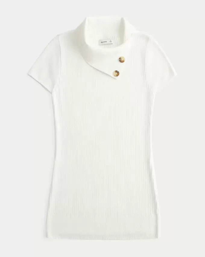 Short-Sleeve Tunic Sweater