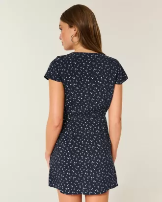 Short-Sleeve Wrap Dress
