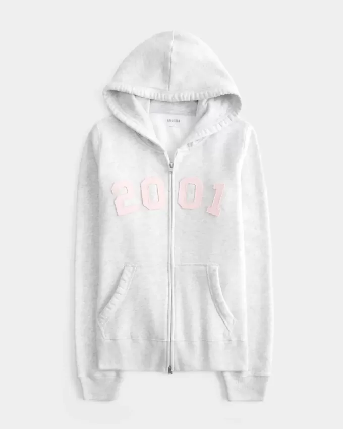 Slim 2001 Graphic Zip-Up Hoodie