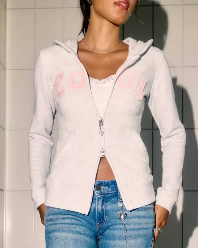 Slim 2001 Graphic Zip-Up Hoodie