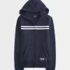 Slim Striped 1998 Graphic Zip-Up Hoodie