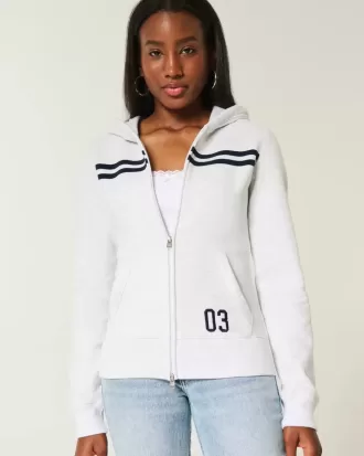 Slim Striped Zip-Up Hoodie