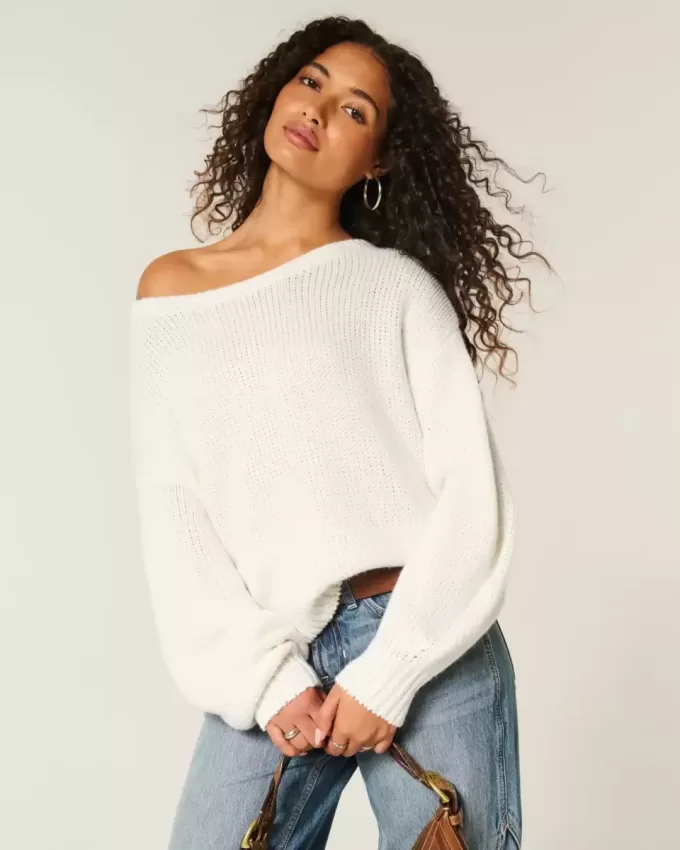 Slouchy Off-the-Shoulder Sweater