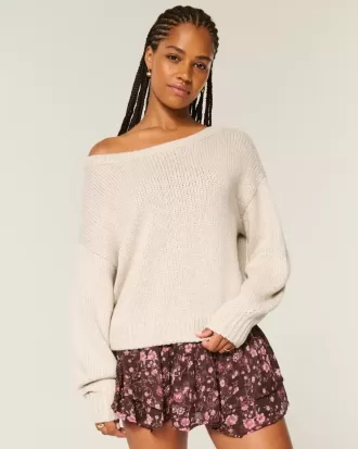 Slouchy Off-the-Shoulder Sweater