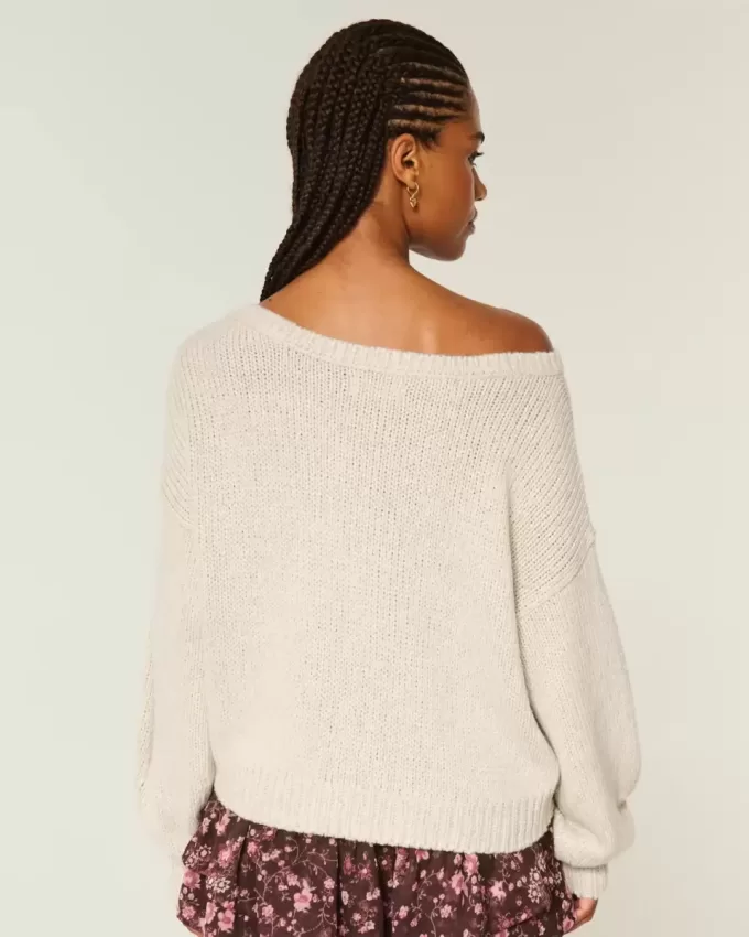Slouchy Off-the-Shoulder Sweater