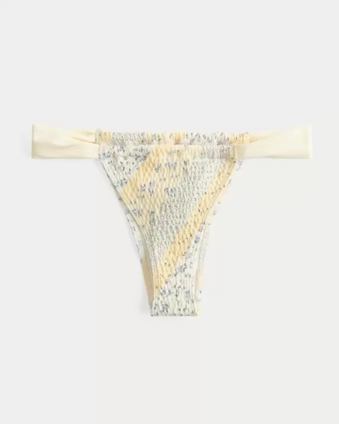 Smocked High-Leg Cheekiest Bikini Bottom