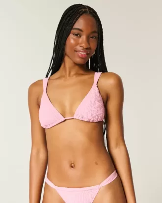Smocked Over-the-Shoulder Triangle Bikini Top