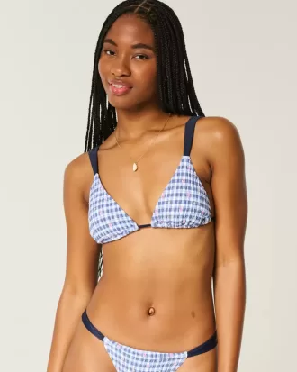 Smocked Over-the-Shoulder Triangle Bikini Top