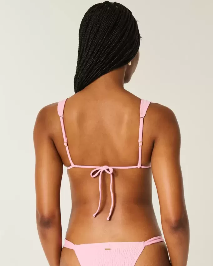 Smocked Over-the-Shoulder Triangle Bikini Top