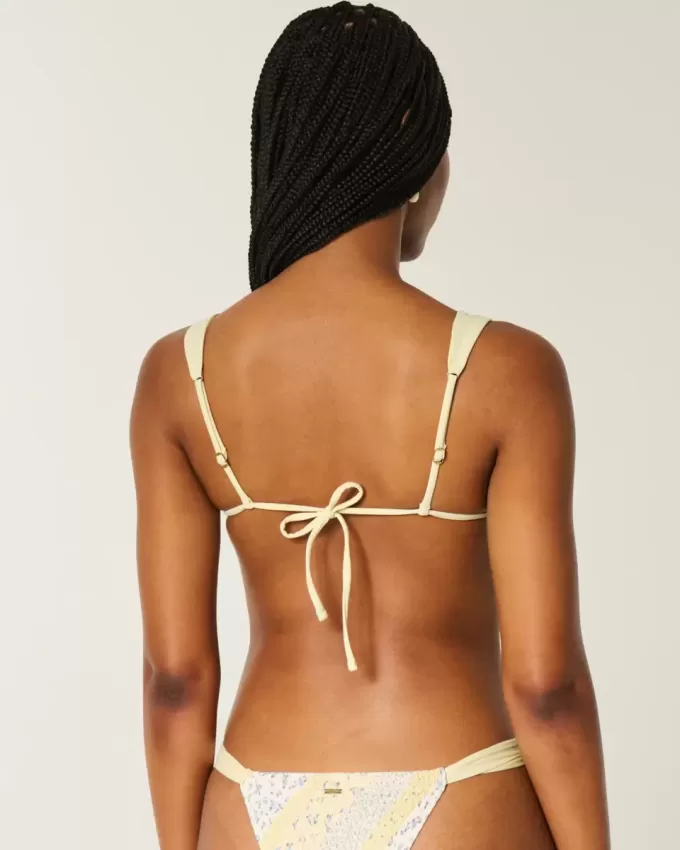 Smocked Over-the-Shoulder Triangle Bikini Top