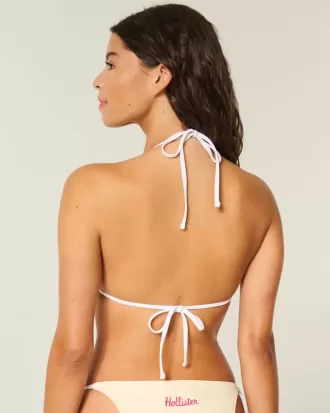 Spring Break Graphic Halter Triangle Bikini Top