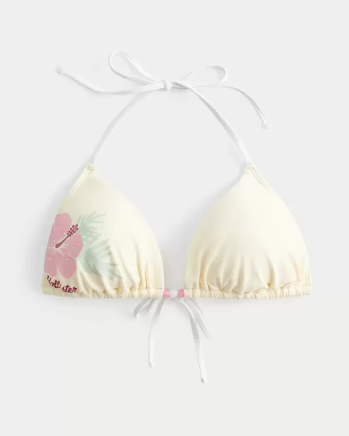 Spring Break Graphic Halter Triangle Bikini Top