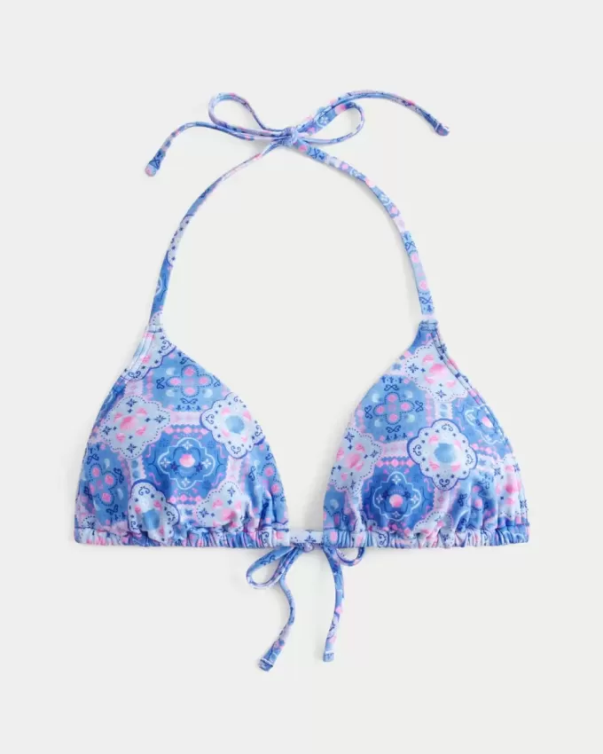 Spring Break Halter Triangle Bikini Top