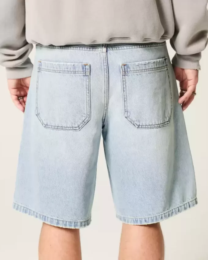 Star Graphic Baggy Denim Shorts