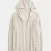 Stitchy Hooded No-Close Cardigan