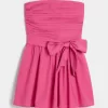 Strapless Bow Mini Dress