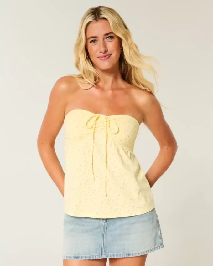 Strapless Cinched Babydoll Top