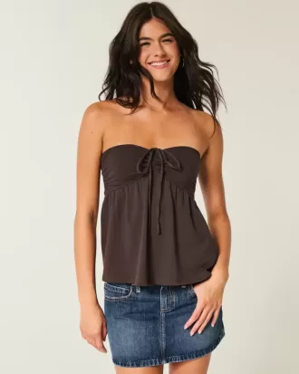 Strapless Cinched Babydoll Top