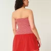 Strapless Drop-Waist Knit-Woven Mini Dress Strapless Drop-Waist Knit-Woven Mini Dress