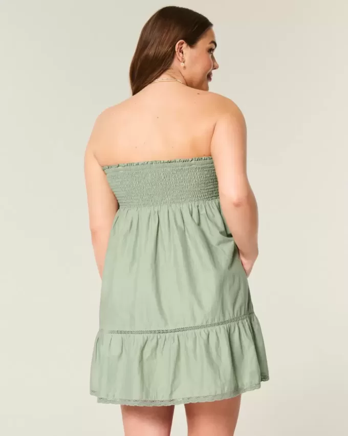 Strapless Embroidered Babydoll Dress Strapless Embroidered Babydoll Dress