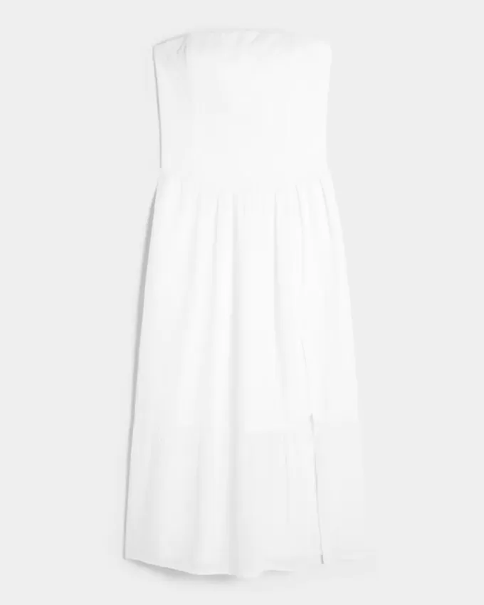 Strapless Embroidered Maxi Dress