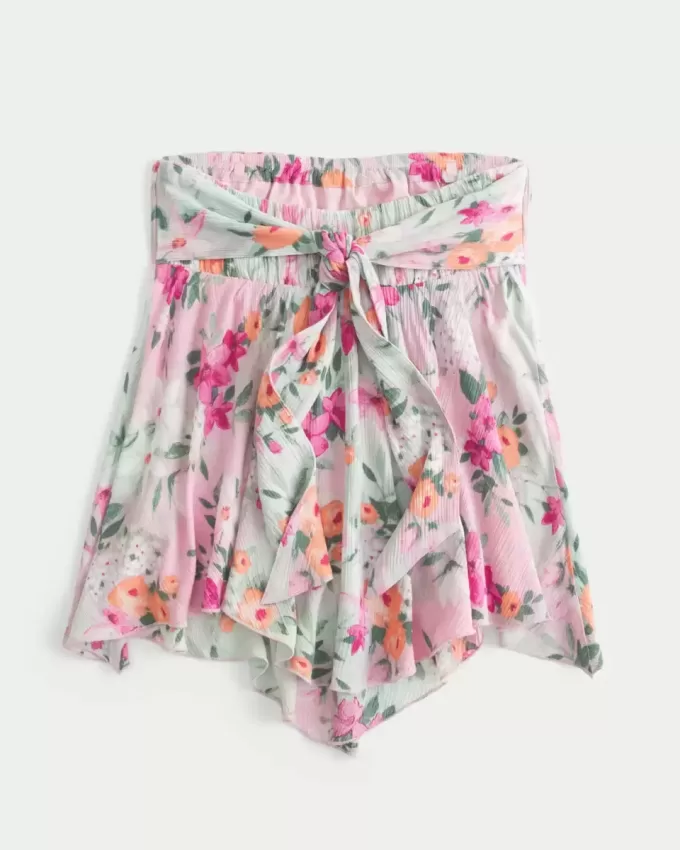 Strapless Handkerchief Hem Top