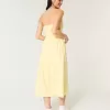Strapless Linen-Blend Midi Dress