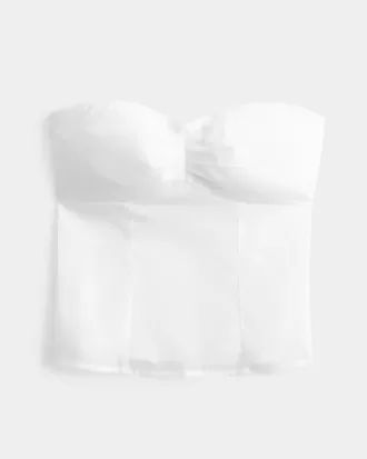 Strapless Picot Lace Trim Top