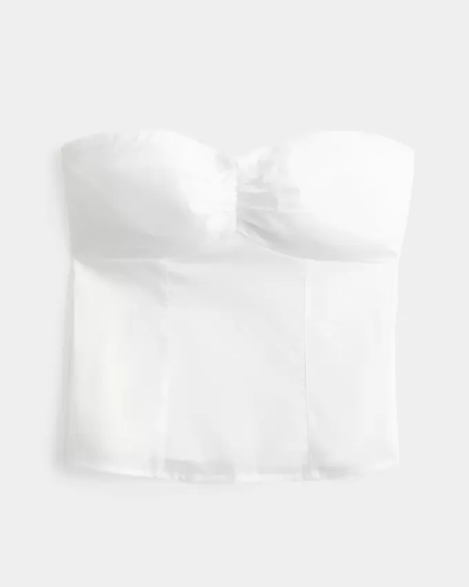 Strapless Picot Lace Trim Top