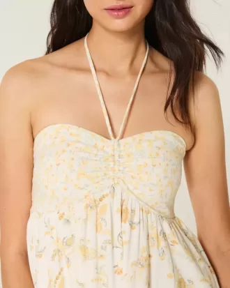 Strapless Ruffle Babydoll Mini Dress